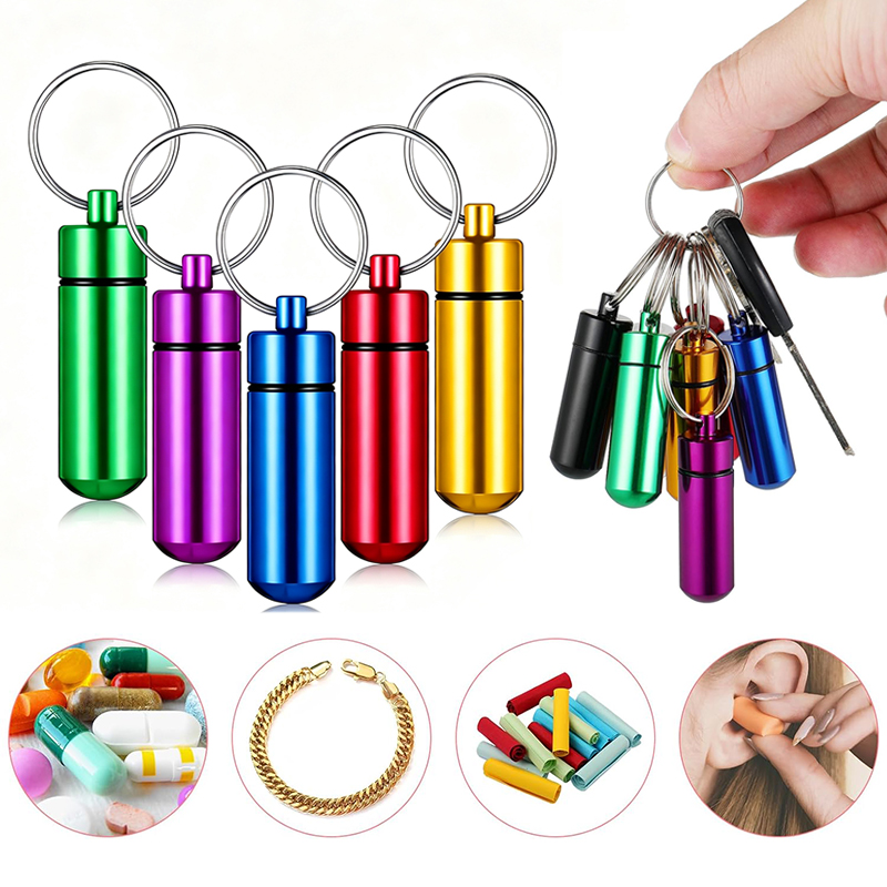 1/5PCS Aluminum Mini Pill Box  - огляд і ціна Edc Pill Carry
