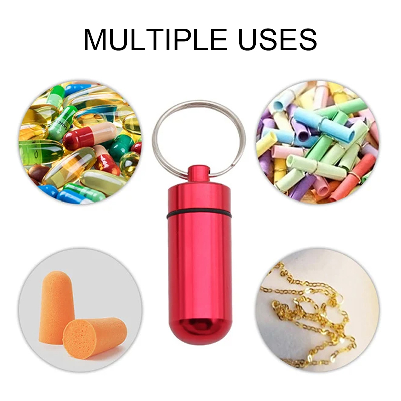 1/5PCS Aluminum Mini Pill Box  - огляд і ціна Edc Pill Carry
